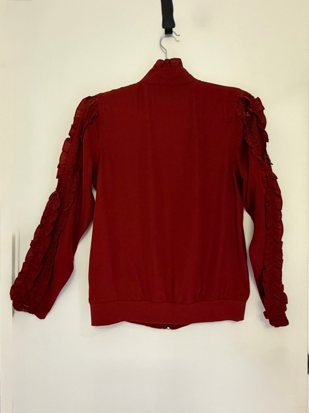 Treasure & Bond Red Ruffle-Trim Track Jacket - Picture 3 of 8